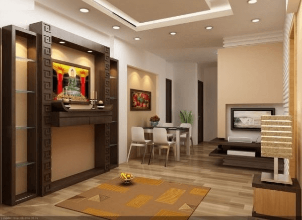 Bố trí bàn thờ phòng khách hợp phong thủy