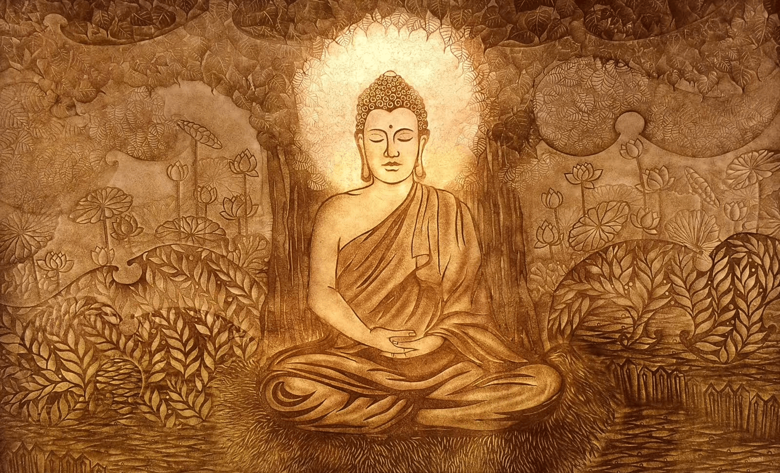 Tranh Trúc Chỉ Đức Phật tâm linh