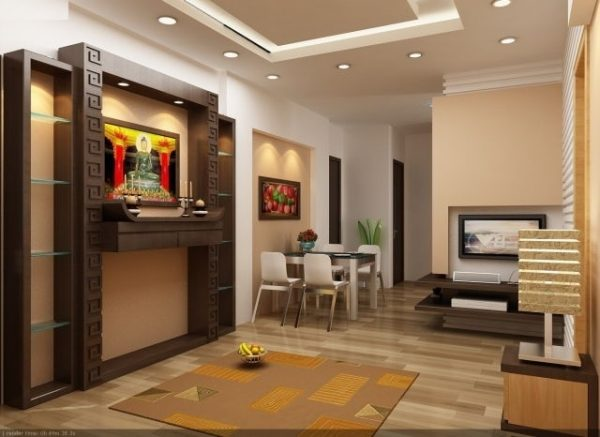 Bố trí bàn thờ phòng khách hợp phong thủy