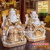 Tượng Thần Tài Thổ Địa bằng Sứ Dát Kim HD666032 - Hình ảnh 2